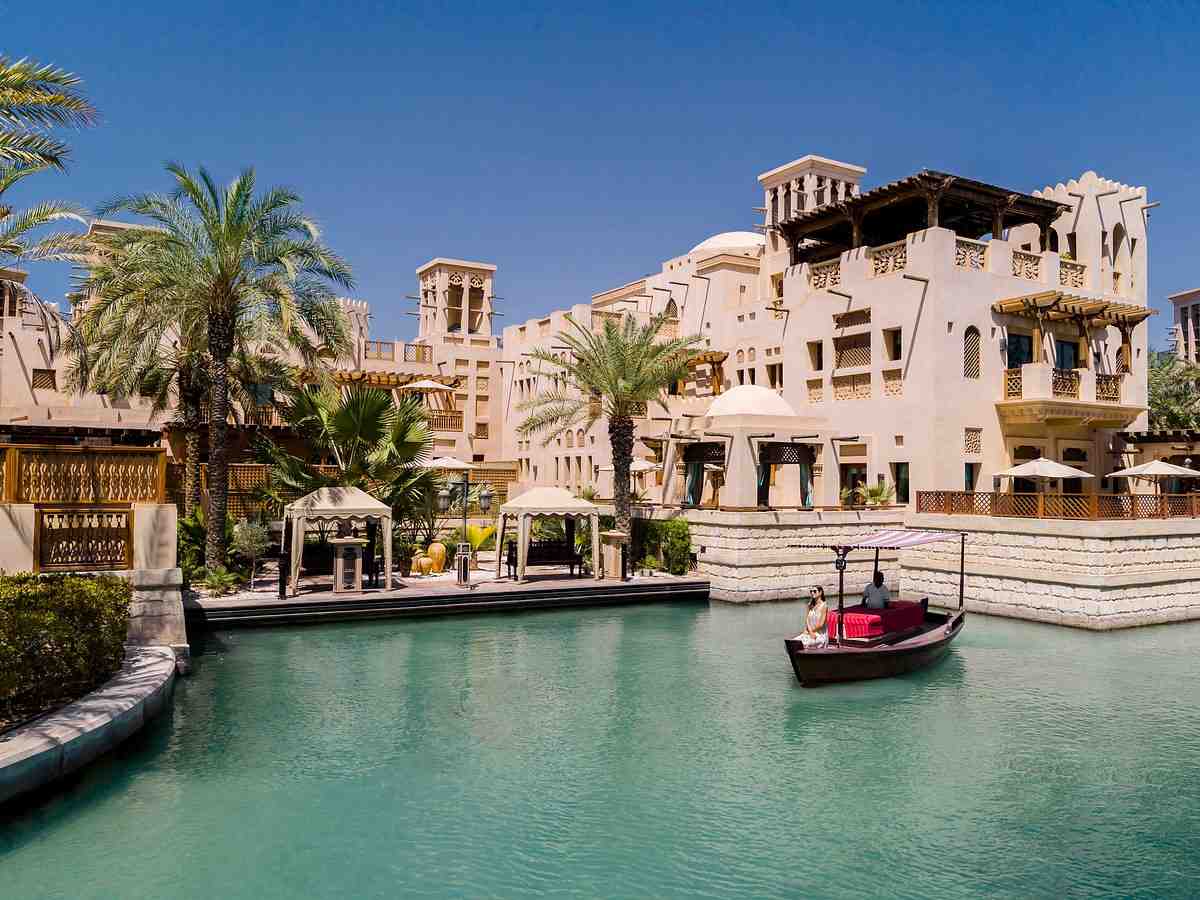 Boating in the waterways of Madinat Jumeirah